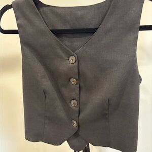 Black Button-Up Women's Top/Vest